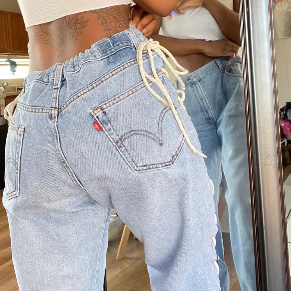 Custom Laced Levi jeans